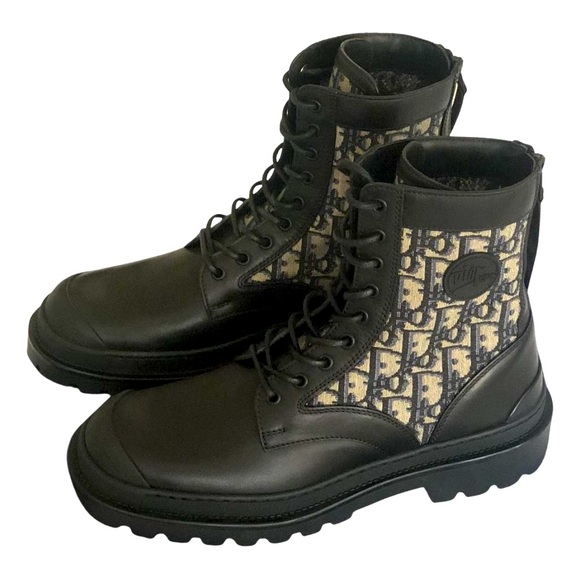 DIOR X STUSSY Explorer Monogram Combat Boot 🥾 😎😳RARE NIB - Picture 5 of 11